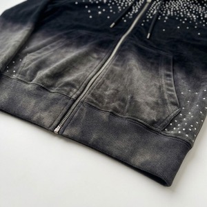 เสื้อฮู้ดปักโลโก้ END Rhinestone สำหรับผู้ชาย ผ้ากำมะหยี่ สไตล์ลำลอง ใส่ได้ในฤดูใบไม้ร่วง ทรงปกติ แบบซิป - Product Image 5