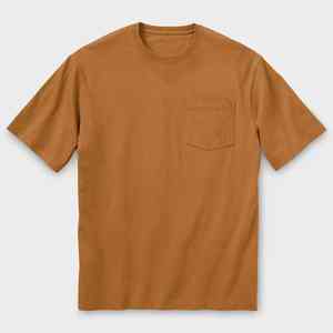 Camiseta de Cuello Redondo para Hombre, Fabricada a Medida, con Bolsillo, 100% Algodón Tejido, para Uso Diario y Trabajo - Product Image 1