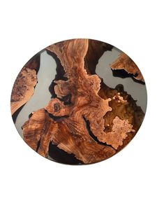 Table basse en bois et résine époxy écologique, faite à la main, design moderne et luxueux, ronde, durable, imperméable, pour extérieur, FASHION CRAFT - Product Image 5