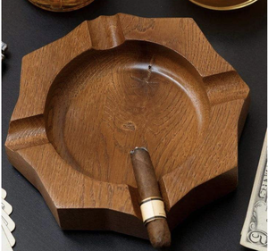 Cendrier carré moderne en bois naturel de qualité supérieure, portable, économique et élégant, accessoire pour fumeurs pour une collecte propre des cendres - Product Image 1