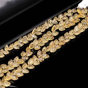 ลูกปัดพลอยซิทรินรูปใบไม้แกะสลักด้วยมือ ขนาด 10-11 มม. ลูกปัดซิทรินธรรมชาติสำหรับทำเครื่องประดับ ความยาว 8 นิ้ว - Product Image 6