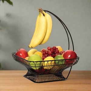 Cesta de frutas decorativa de hierro, la más vendida, para encimera de cocina, tazón para almacenar frutas frescas, organizador para mesa de comedor y hogar. - Product Image 2