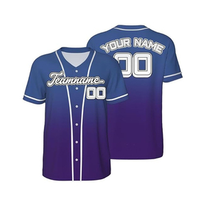 Maillot de baseball personnalisé OEM pour homme grande taille, respirant, séchage rapide, antibactérien, 2 boutons, 100% coton biologique, imprimé en sérigraphie - Product Image 1