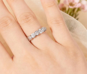 925 Sterling Silver Round Shape Moissanite <b>Ring</b> Perfect Gift For Wedding & Anniversary - Product Image 5