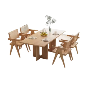 Luxury Modern Solid Wood Dining <b>Table</b> and Chairs Set with Convertible & <b>Adjustable</b> Features for Home Dining Furniture - Product Image 5