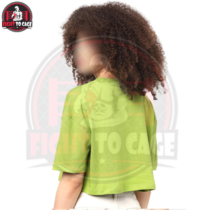Camiseta Corta Personalizada con Logotipo para Mujer, Cuello Redondo, Diseño Gráfico, Color Verde Lima, Manga Corta, Estilo Holgado - Product Image 2