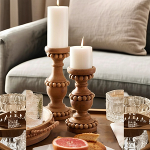 Bougeoir en cristal en bois de manguier pour la décoration intérieure Lanterne et pot élégants pour Noël, Pâques et la Saint-Valentin - Product Image 4