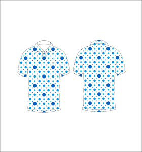 Camiseta Polo para Hombre, Blanca con Diseño de Lunares Azules, Sublimación Personalizada, Manga Corta, Camisa de Golf de Verano, Transpirable, Ligera, Informal - Product Image 3