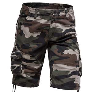 Shorts cargo mi-longs pour homme, taille mi-haute, 6 poches, en tissu peigné, imprimés et brodés, style camouflage, décontractés, grande taille, pour l'été et l'extérieur - Product Image 3