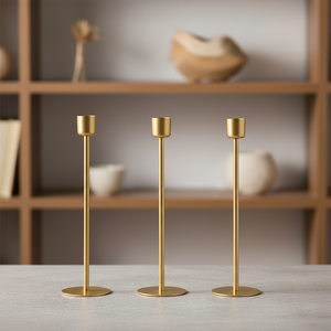 Grand bougeoir en verre avec couvercle en verre, support de bougie en métal pour mariage, fête et décoration de table à la maison - Product Image 4