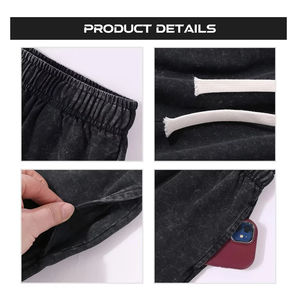 Wholesale <b>Vintage</b> <b>Men's</b> <b>Shorts</b> High Quality Heavyweight Acid Washed Quick Dry Streetwear Sun-Faded Look Pockets Solid Pattern - Product Image 5