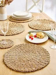 Round Woven Seagrass Placemat Natural Fiber <b>Table</b> <b>Mat</b> for Home Restaurant Hotel Decor - Product Image 4