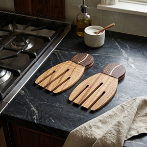 Utensilios de Madera para Ensalada de Madera Suar de Grado Alimenticio, con Forma de Mano y Incrustaciones de Cáscara de Coco Oscura, Color Marrón Claro, para Comedor y Cocina - Product Image 4