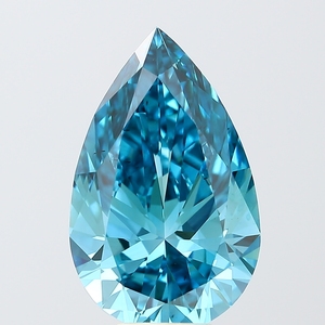 Diamant de laboratoire de 6,53 carats, taille poire, bleu vif fantaisie, VS2, certifié IGI, diamant CVD en vrac pour la fabrication de bijoux - Product Image 1