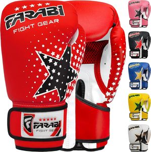 Guantes de Boxeo MMA para Niños de Cuero PU Farabi Personalizados al por Mayor, Logotipo Personalizado, Transpirables, Ligeros, que Absorben la Humedad - Product Image 1