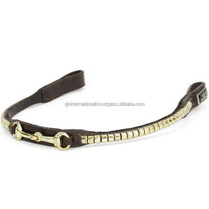 Banda de cuero para cejas hecho en la India, personalizado, negro o marrón, con cubierta de plata decorativa y broca central, hecha a mano - Product Image 3