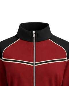 Chaqueta Deportiva Corta Roja y Negra para Mujer, con Cierre, para Gimnasio, Fitness, Ropa Deportiva, con Rayas en Contraste, Proveedor OEM - Product Image 5