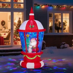 Decorazione Natalizia Gonfiabile in PVC da 2,2 Metri con Luci, Divertente Babbo Natale, Pinguino e Faro, Decorazioni da Giardino - Product Image 3