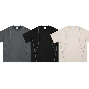 Camiseta de punto extragrande para hombre, manga corta, cuello redondo, color sólido, estilo casual minimalista para streetwear - Product Image 2