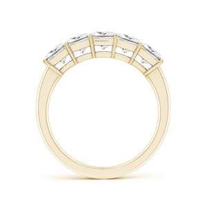 Anillo de Boda de Lujo con Cinco Piedras de Diamante Cultivado en Laboratorio, Corte Princesa, Media Eternidad, en Oro de 10K, 14K, 18K, Plata 925, 935 - Product Image 3
