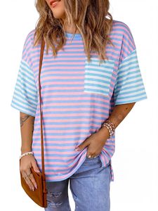 Nueva Camiseta de Mujer para Uso Casual, Camiseta de Manga Corta para Mujer, Camiseta de Algodón y Poliéster para Mujer Adulta, Precios de Fábrica para Damas - Product Image 1