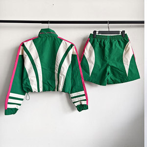 Men Solid Hooded <b>Wind</b> <b>Breaker</b> Tracksuit Set Full Sleeve Stand Collar Zipper Fly Sporty Style Breathable Polyester Shorts - Product Image 2