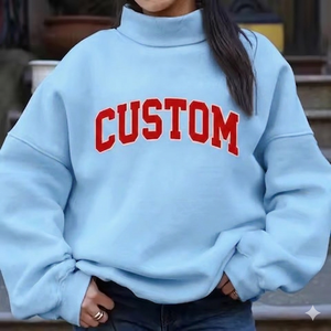 Sudadera Oversize de Cuello Alto para Mujer, Estilo Urbano Contemporáneo, Cómoda y Ajustada, Mezcla de Algodón, Fabricante - Product Image 1