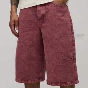 Shorts en jean délavé vintage pour hommes, Spandex/Polyester, style streetwear Y2K, décontracté, vente en gros - Product Image 4