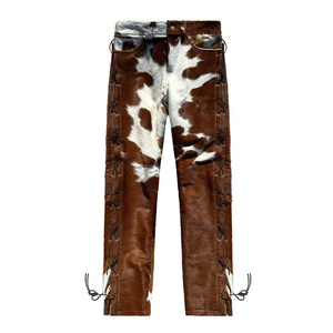 Pantalon en cuir de vachette unisexe personnalisé de haute qualité 2026, service OEM/ODM, quantité en gros, prix bas, pantalon en cuir de vachette pour homme - Product Image 1