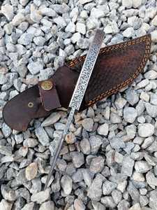 Custom Handmade Damascus Steel Skinner Point <b>Knife</b> Art Blade 0.7mm Thickness OEM Support - Product Image 6