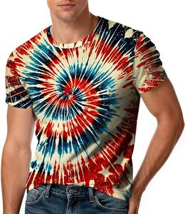 T-shirt pour homme, logo personnalisé, impression tie-dye, col rond, manches courtes, 100% coton, 180 GSM, fabrication directe en usine, OEM, vente en gros, coupe classique - Product Image 3