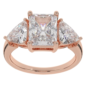 Anillo de Plata S925 con Tres Engastes de Moissanita Corte Radiante, Regalo Especial de Aniversario para Mujer - Product Image 2