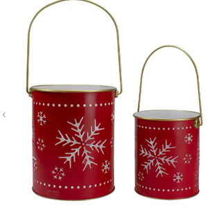 New Design Metal Votives Handmade Votive Round Votive <b>Candle</b> Holders Set of 2 <b>Red</b> Gold Metal Snowflake <b>Candle</b> Votive Christmas - Product Image 1