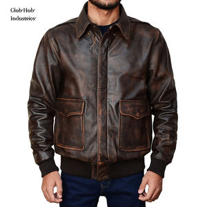 Veste en cuir premium pour homme, style streetwear automne-hiver, design uni respirant, qualité export, cuir véritable. - Product Image 1