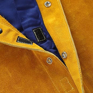 Veste de soudeur en cuir de vachette ignifuge sur mesure, nouveau design, taille ajustable, toutes les couleurs disponibles, prix de gros abordable - Product Image 5
