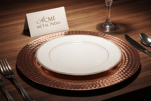 Premium ACME METAL INDIA Handmade Hammered Copper Round <b>Decorative</b> <b>Plate</b> Traditional Design Gift Present Wedding Restaurant - Product Image 3