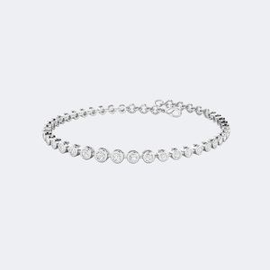 1.091CTW Round Bezel-<b>Set</b> Graduated Diamond Tennis Bracelet - Product Image 4