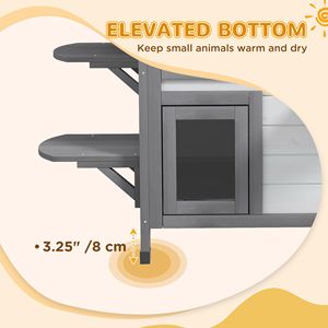 Casetta per Gatti da Esterno a 2 Piani Bianca con Porta di Fuga, 4 Piattaforme, Tetto in Asfalto, Rifugio per Animali Domestici, Cuccia per Gattini in Legno di Abete - Product Image 6