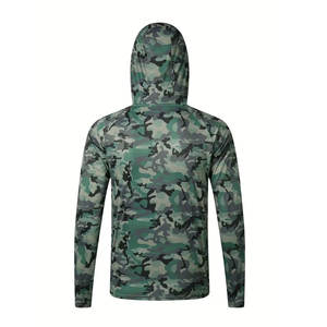 Chemises de pêche pour hommes sur mesure, respirantes, coupe-vent, grandes tailles, manches longues, en spandex/polyester, séchage rapide, protection UV UPF 50+, numériques - Product Image 4