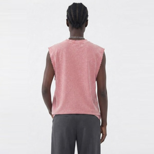 Camisetas sin mangas deportivas para mujer, cuello lavado, ajuste holgado, transpirables, para gimnasio, 100% poliéster, secado rápido, ecológicas, para correr - Product Image 6