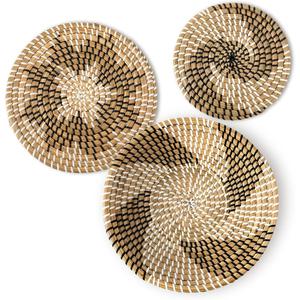 Modern Grass Wall Basket Decor Eco-Friendly Round Woven Wall Art For Living Room Natural <b>Hanging</b> Decorative Wall Basket - Product Image 6