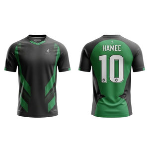 เสื้อฟุตบอลอเมริกันวินเทจสั่งทำพิเศษ ขายส่ง ผ้าตาข่ายย้อนยุค โพลีเอสเตอร์ 100% ระบายเหงื่อได้ดี คอวี - Product Image 5