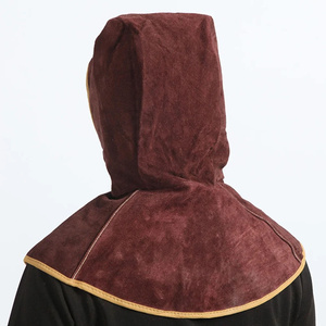 Premium Quality Welding Hood Cowhide Split Leather Welding Protective <b>Caps</b> With Neck Shoulder Drape Firefighting Welders Hood - Product Image 6