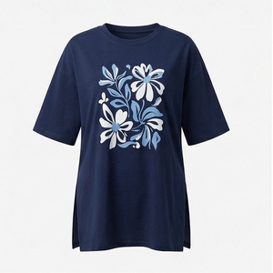 Camiseta Extra Grande Personalizada para Mujer, de Algodón, Manga Corta, con Logotipo Estampado en DTF o Termotransferencia, Ropa Urbana - Product Image 1