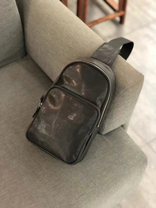 Bolso de Pecho Minimalista de Cuero Genuino con Cierre de Cremallera, Duradero, para Uso Diario, Todas las Temporadas, para Hombre - Product Image 6