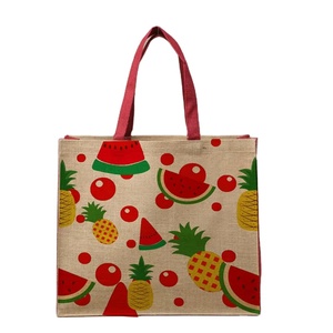 กระเป๋าช้อปปิ้งผ้าปอกระเจาย้อมสีพิมพ์ลายตัวอักษรเป็นมิตรกับสิ่งแวดล้อมสำหรับพกพาและอัตราการแข่งขัน - Product Image 1