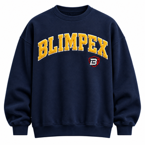 OEM Custom Unisex Oversized <b>Fleece</b> Sweatshirt <b>Navy</b> Collegiate Varsity Hooded Pullover 100% Cotton Spring - Product Image 2
