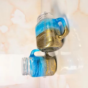 เหยือกเรซินอีพ็อกซี่รูปวงแหวนหรูหราพร้อมด้ามจับเทคนิคขัดเงาคุณสมบัติที่ยั่งยืนสำหรับงานเลี้ยงน้ำชาในโอกาสของ fwe - Product Image 1