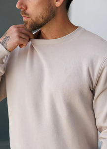 Blank Quality Cotton Oversized Thick Fleece Knitted Eco-Friendly Anti-Wrinkle Unlined Crewneck Long Sleeve <b>Sweatshirt</b> - Product Image 3