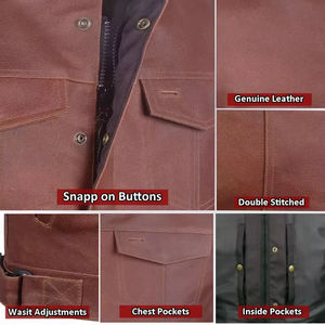 Gilet en cuir pour homme, nouveau style, léger, personnalisé, meilleur gilet en cuir pour vendeurs, vêtement de mode, respirant, pour l'hiver - Product Image 2